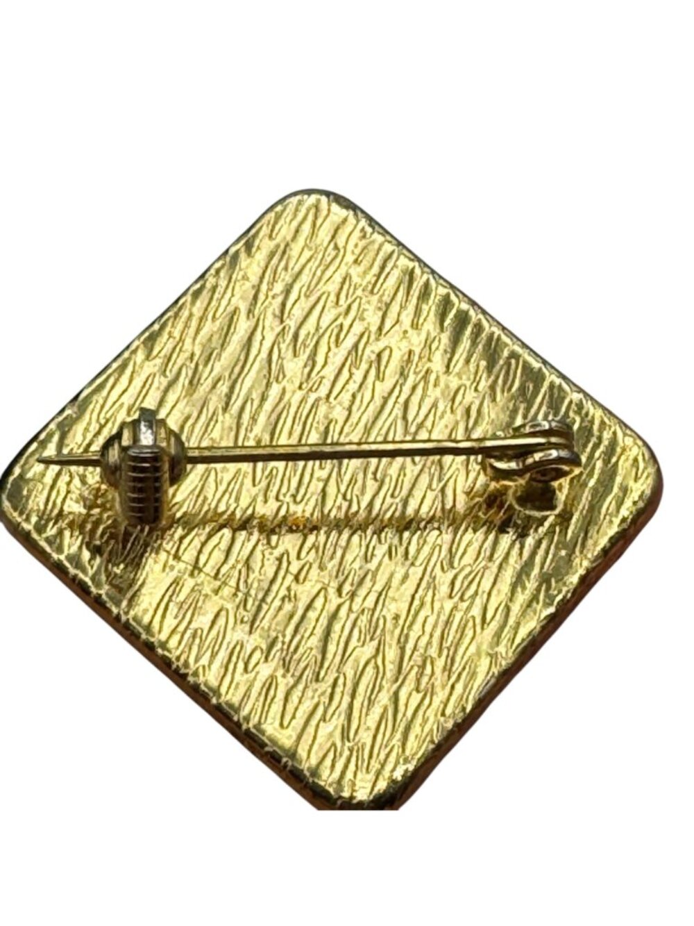 Vintage Damascene Bird Brooch Scatter Pin 1" Floral Vines Black Gold Cottagecore - Picture 6 of 7